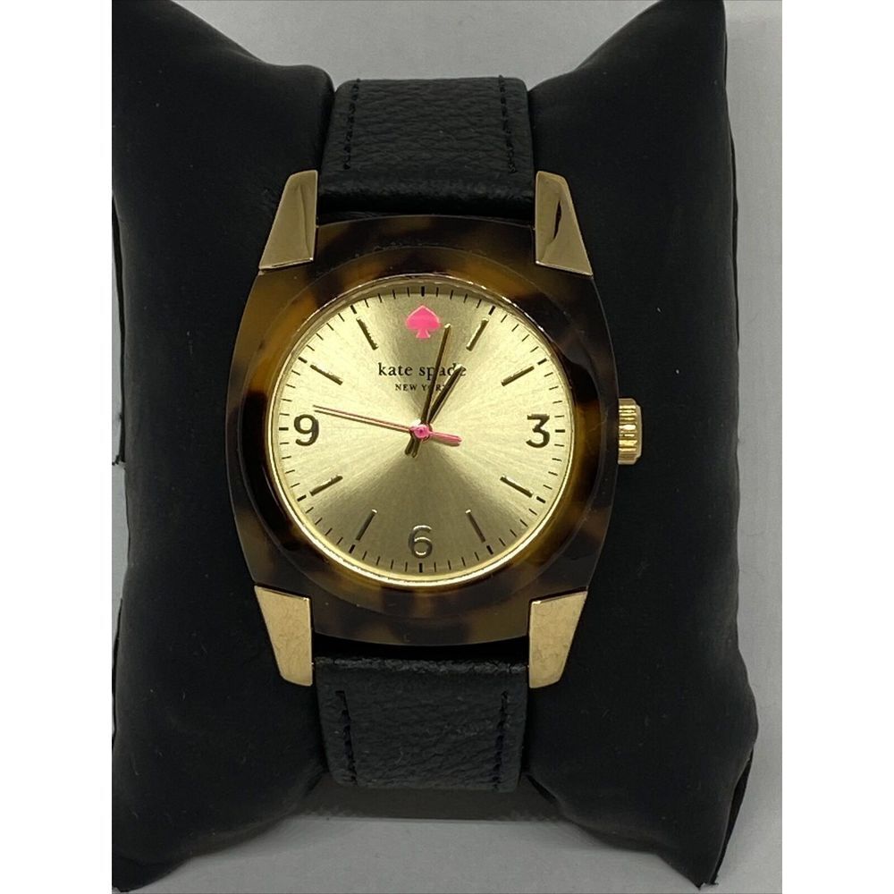 Kate Spade Skyline 0282 Women Black Leather Analog Dial Quartz Wrist Watch BP797